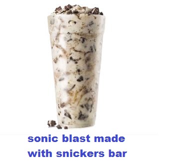 sonic blast made with snickers bar 